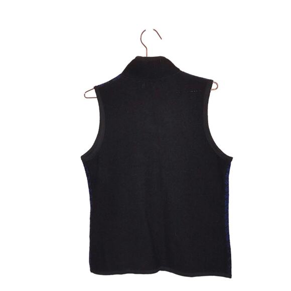 KEREN hart blue and black houndstooth wool full-zip vest size medium - Picture 2 of 6